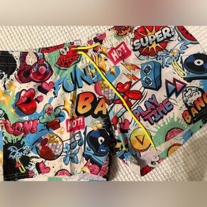 Colorful Graphic Men's Swim Trunks